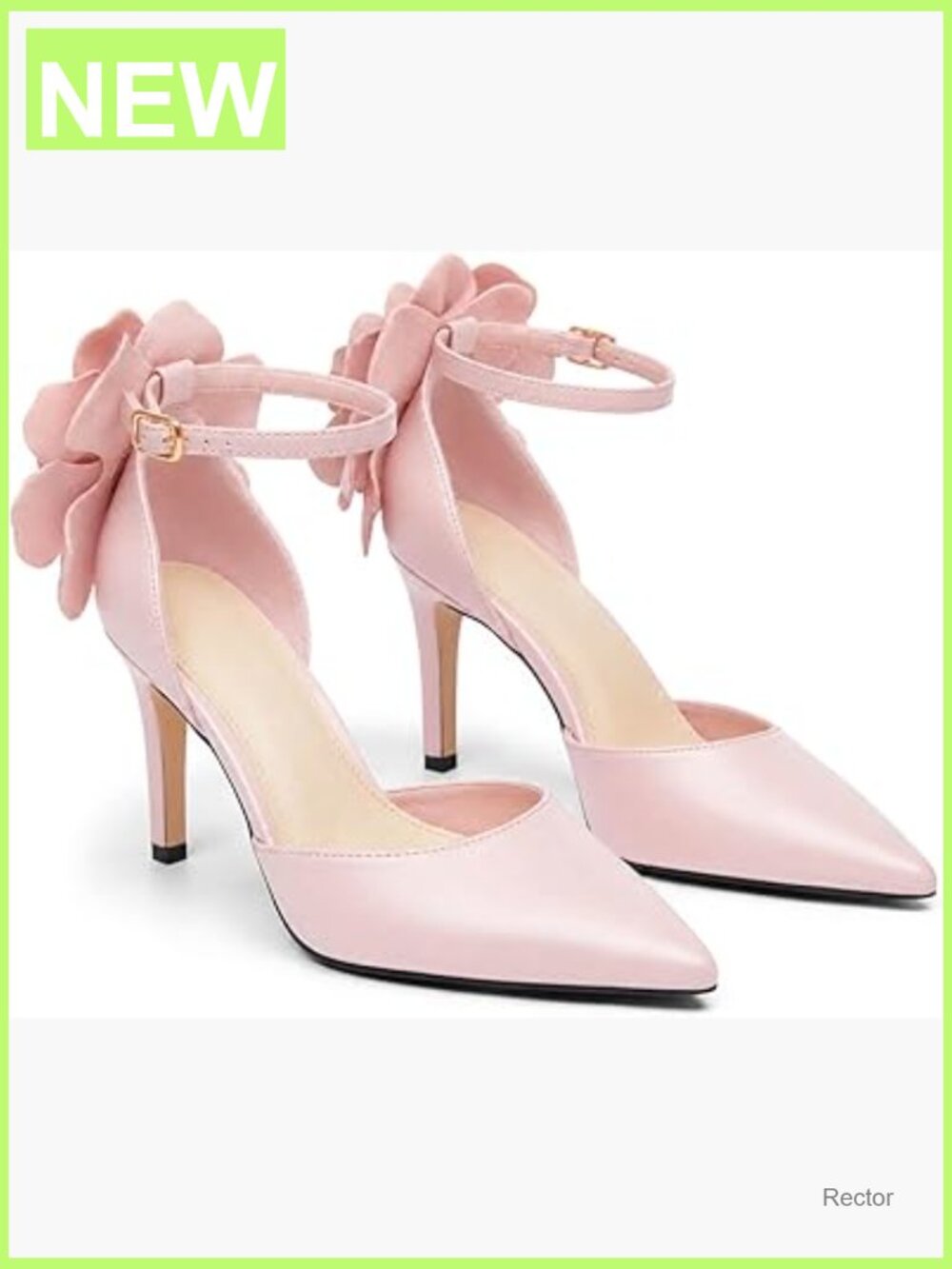 Women's Pointed Toe Ankle Strap Stiletto Heels Pumps Flowers High Heel Wedding